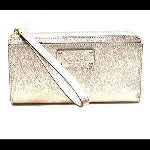 BOGO Kate Spade Wellesley metallic gold wallet